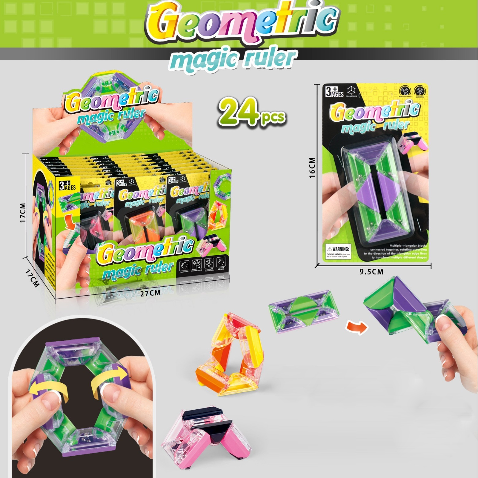 Bulk Versatile Rubik’s Cube Finger Toy(16PCS/BOX) - MOQ 1152