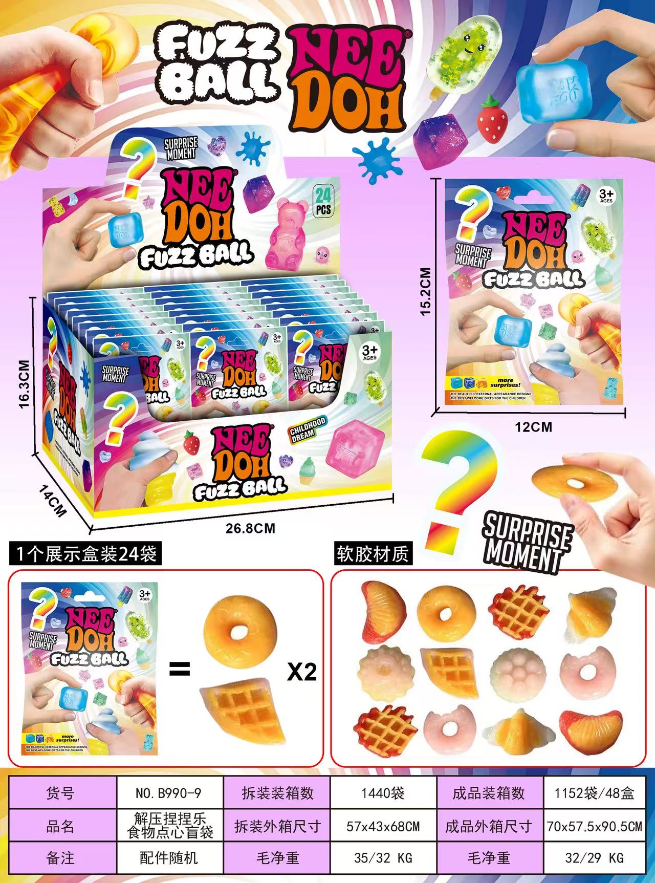 Bulk Food Stress-Relief Squeezing Toy - MOQ 1152