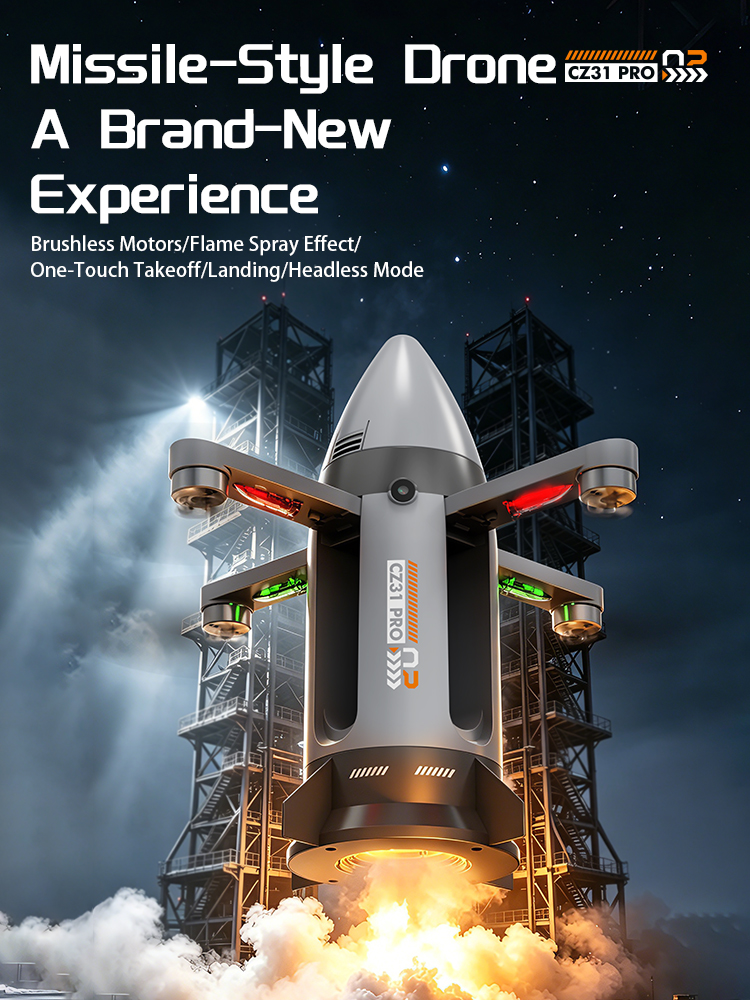 Brushless motor folding RC spray rocket with camera view 4