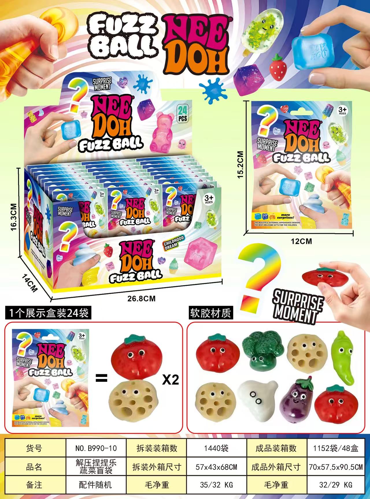 Bulk Fruit Stress-Relief Squeezing Toy - MOQ 1152