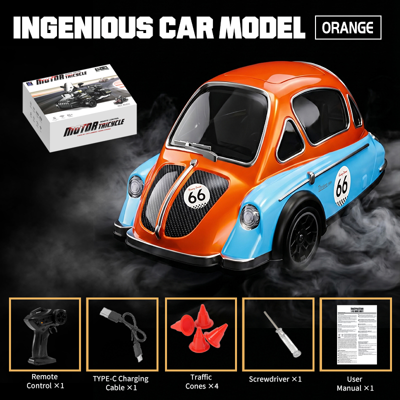 1:43 scale 3-Wheel drive RC drift classic car 2.4G view 3