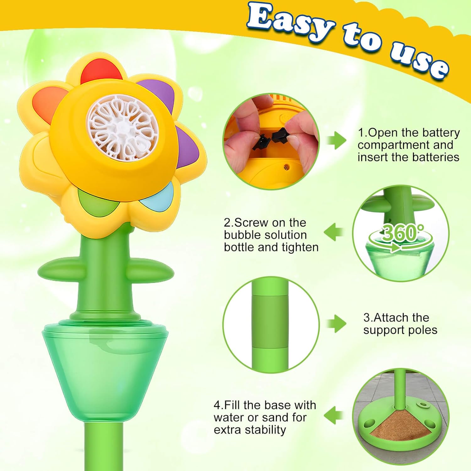 Sunflower Bubble Maker with Lights view 2