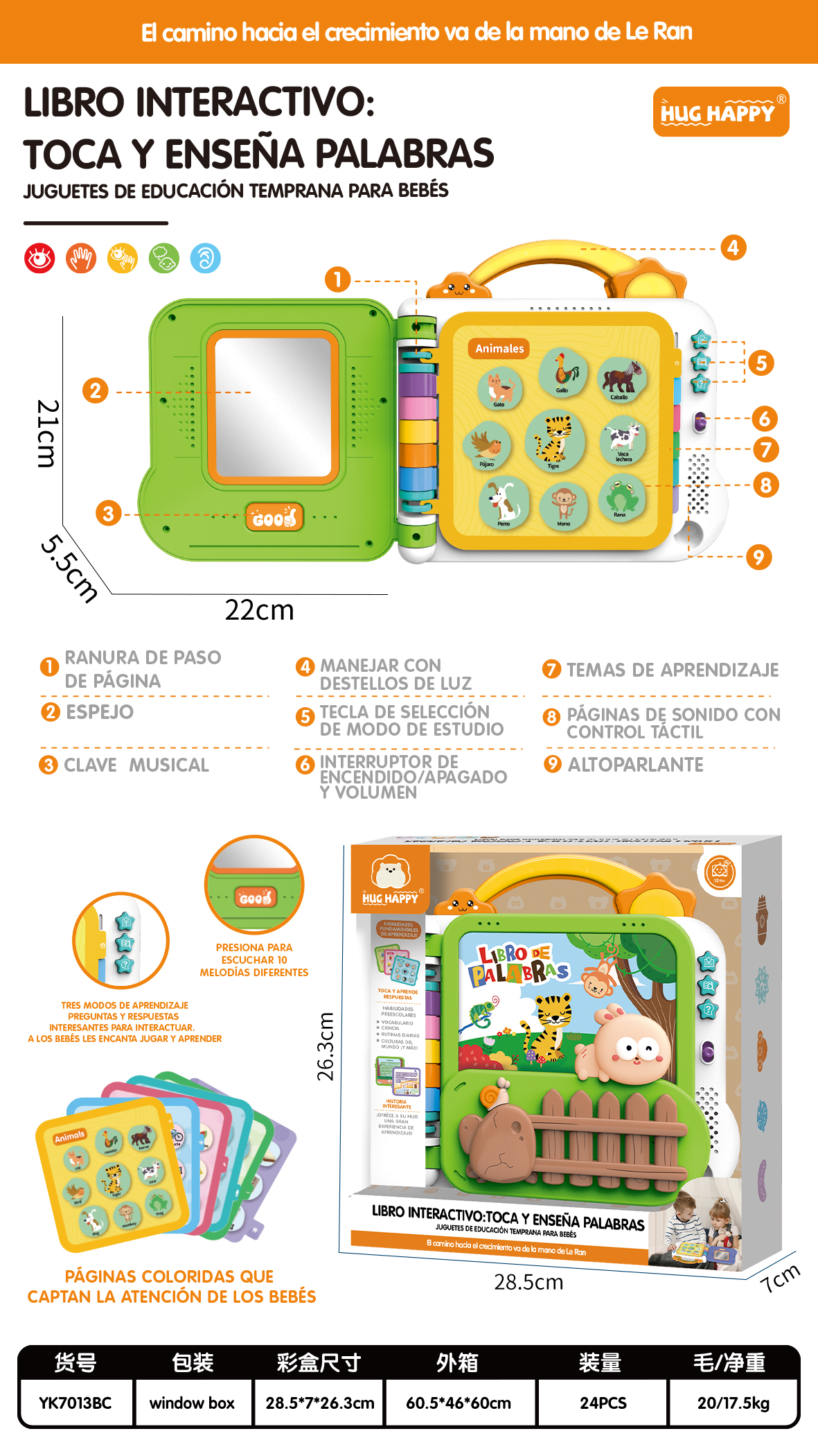 Bulk Early educational electric story book (Spanish) - MOQ 2
