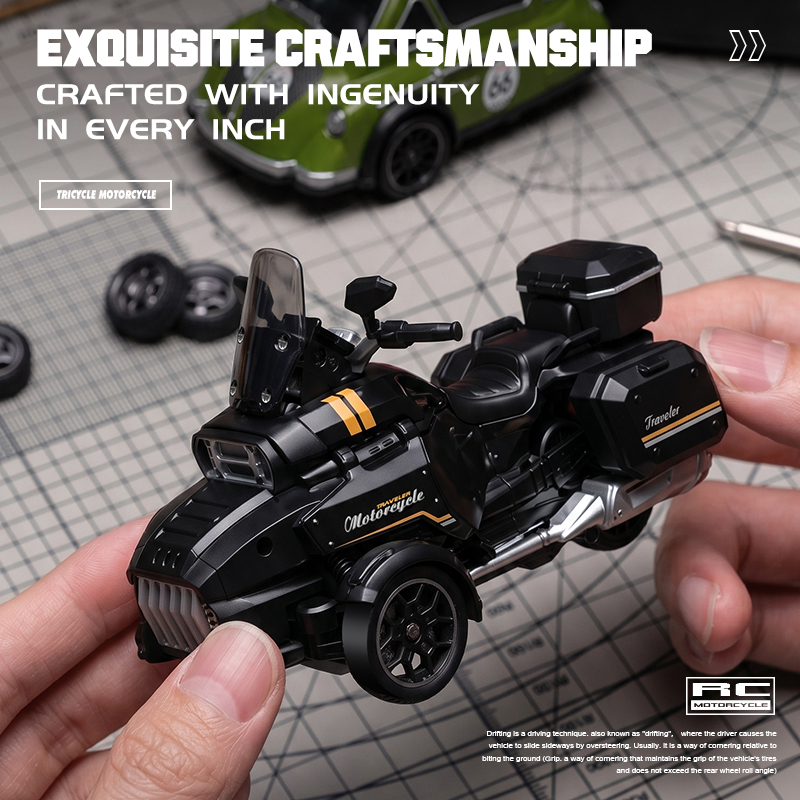 1:43 scale 3-Wheel drive RC drift motor 2.4G view 4