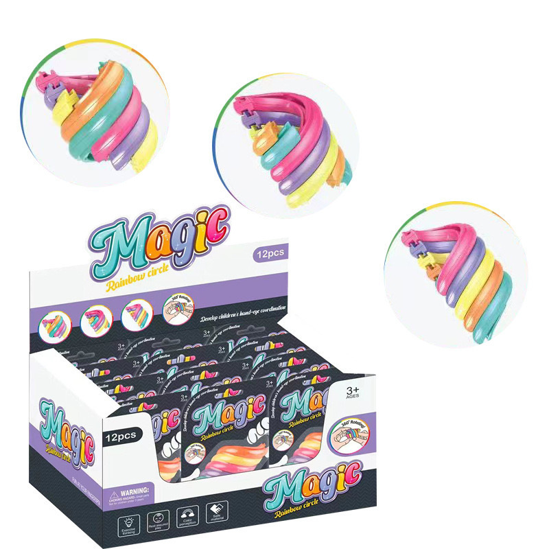 Bulk Rainbow Spinning Ring Stress-Relief Toy(24PCS/BOX) - MOQ 864