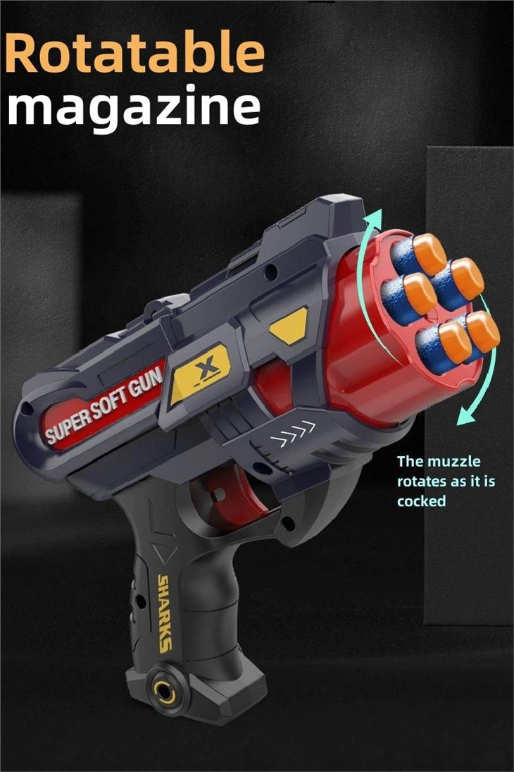 Rotating Magazines Automatically Loaded EVA Soft Bullets With Target Toy Gun view 3