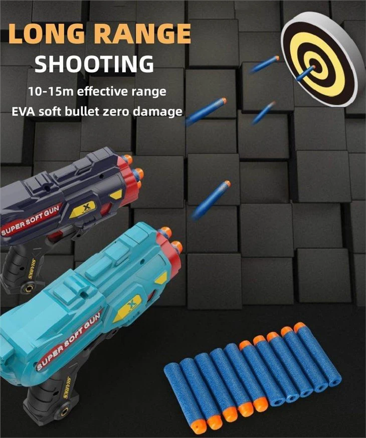 Rotating Magazines Automatically Loaded EVA Soft Bullets With Target Toy Gun view 4