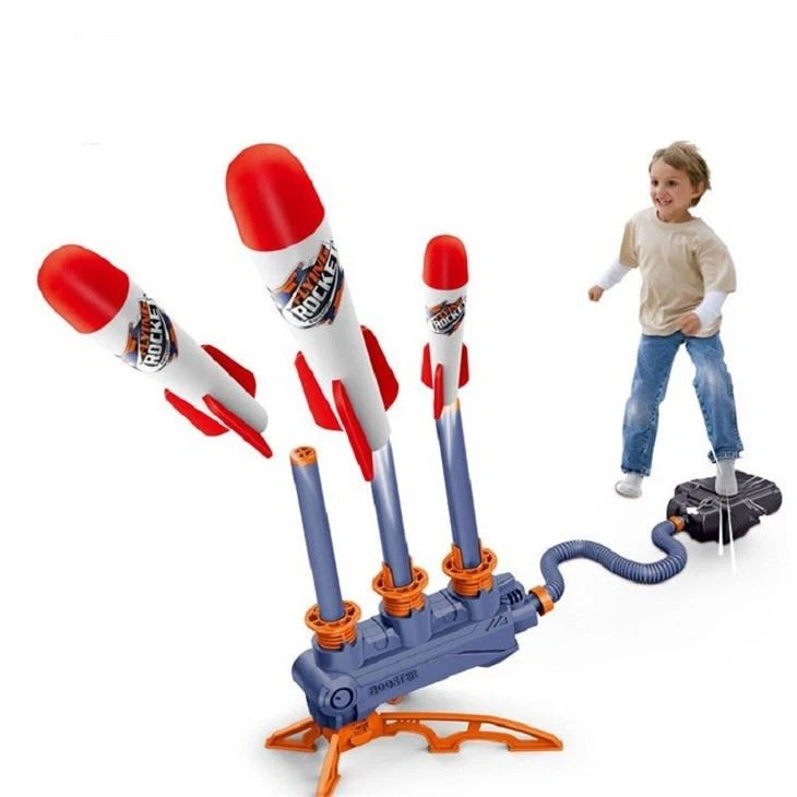 2-in-1 Foot Rocket Interactive Launching Toy Triple Launch view 2