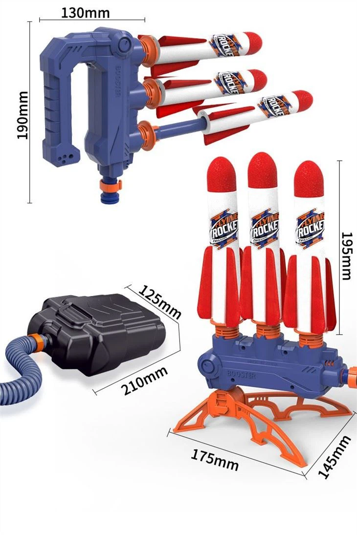 2-in-1 Foot Rocket Interactive Launching Toy Triple Launch view 3