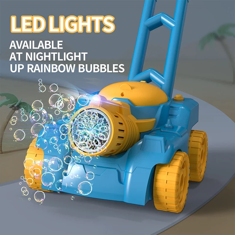 Automatic 10-hole Bubble Blower Trolley Electric Bubble Blowing Parent-child Outdoor Children's Tank Car Toys view 4