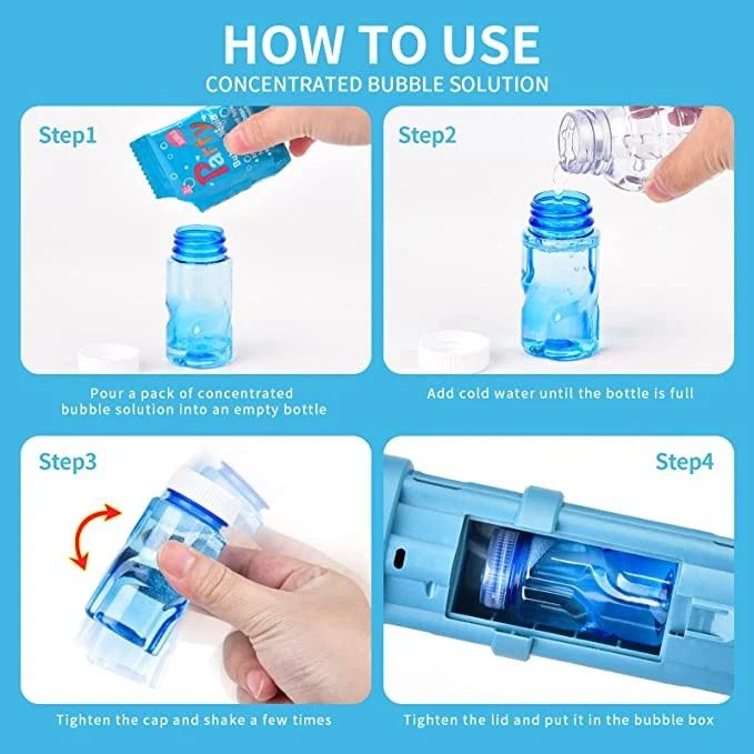 Blue Fire Double Barrel Electric Gatling Bubble Gun Fully Automatic Reload Extra Large view 5
