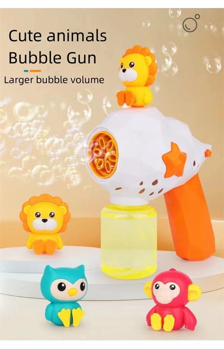 Bulk Cute Animals Colorful Multi-Hole Large Bubble Volume Bubble Gun - MOQ 5CTNS