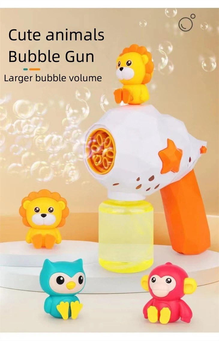 Bulk Cute Animals Colorful Multi-Hole Large Bubble Volume Bubble Gun - MOQ 5CTNS