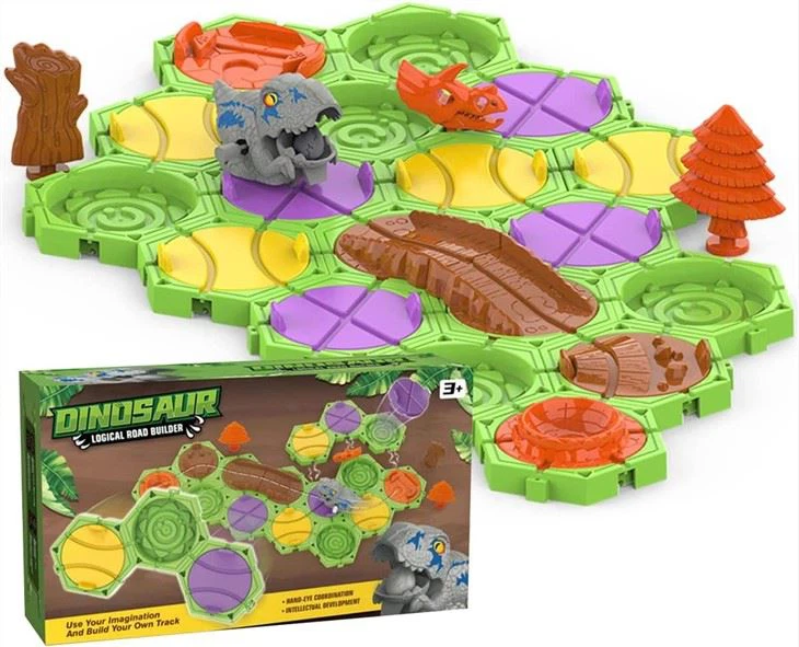 Dinosaur Road Building Game Logical Road Builder Game (Red) view 3