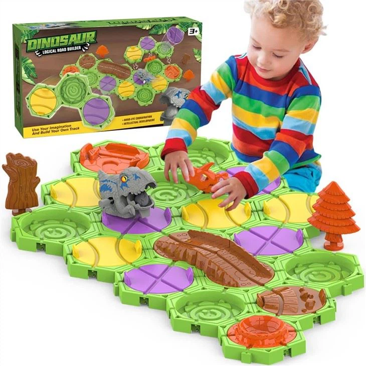 Dinosaur Road Building Game Logical Road Builder Game (Red) view 4