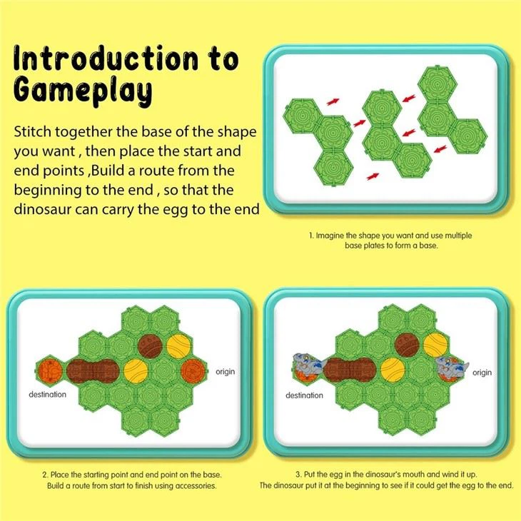 Dinosaur Road Building Game Logical Road Builder Game (Red) view 2
