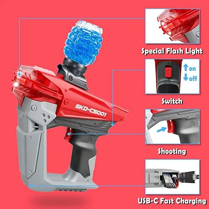 Gel Ball Spray Gun with Flash Light view 3