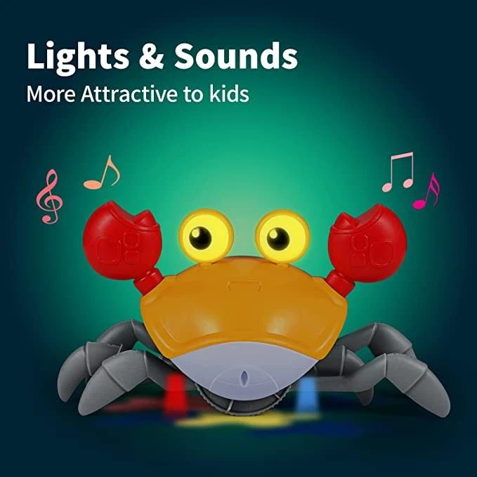 Sensing Crawling Crab Interactive Walking Dancing Toy With Music Sounds & Lights view 6