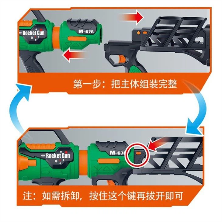 Toy Rocket Barrel Launcher Air Power Blaster Gun For Youth, Teens, Adults (Blue) view 2