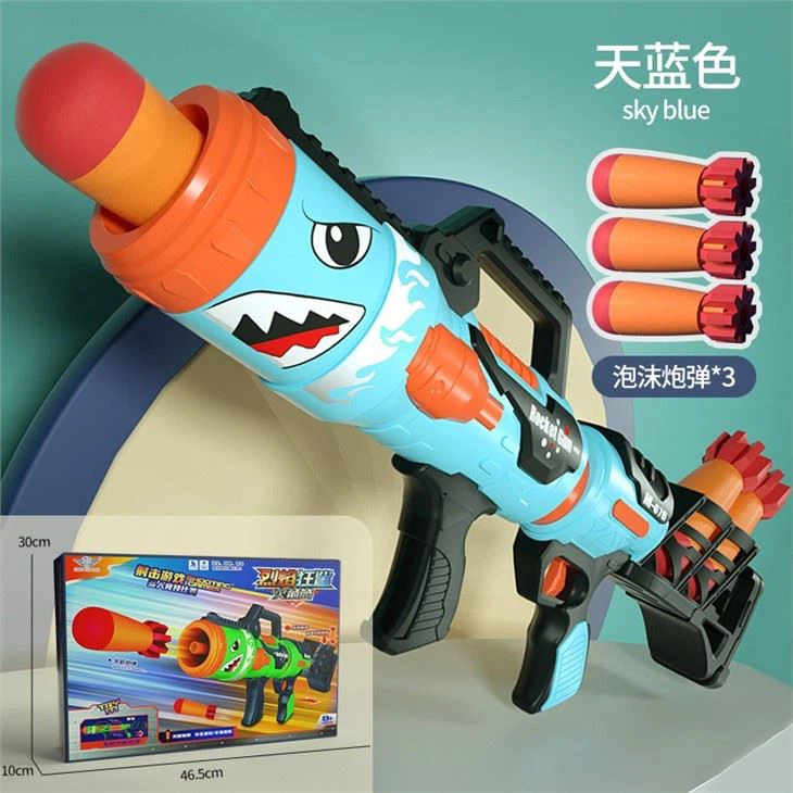 Toy Rocket Barrel Launcher Air Power Blaster Gun For Youth, Teens, Adults (Blue) view 5