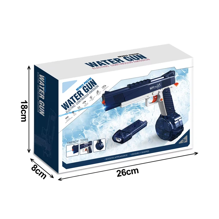 M1911 pistol Electric Water Gun Light Bullet Drum Version + Magazines view 5