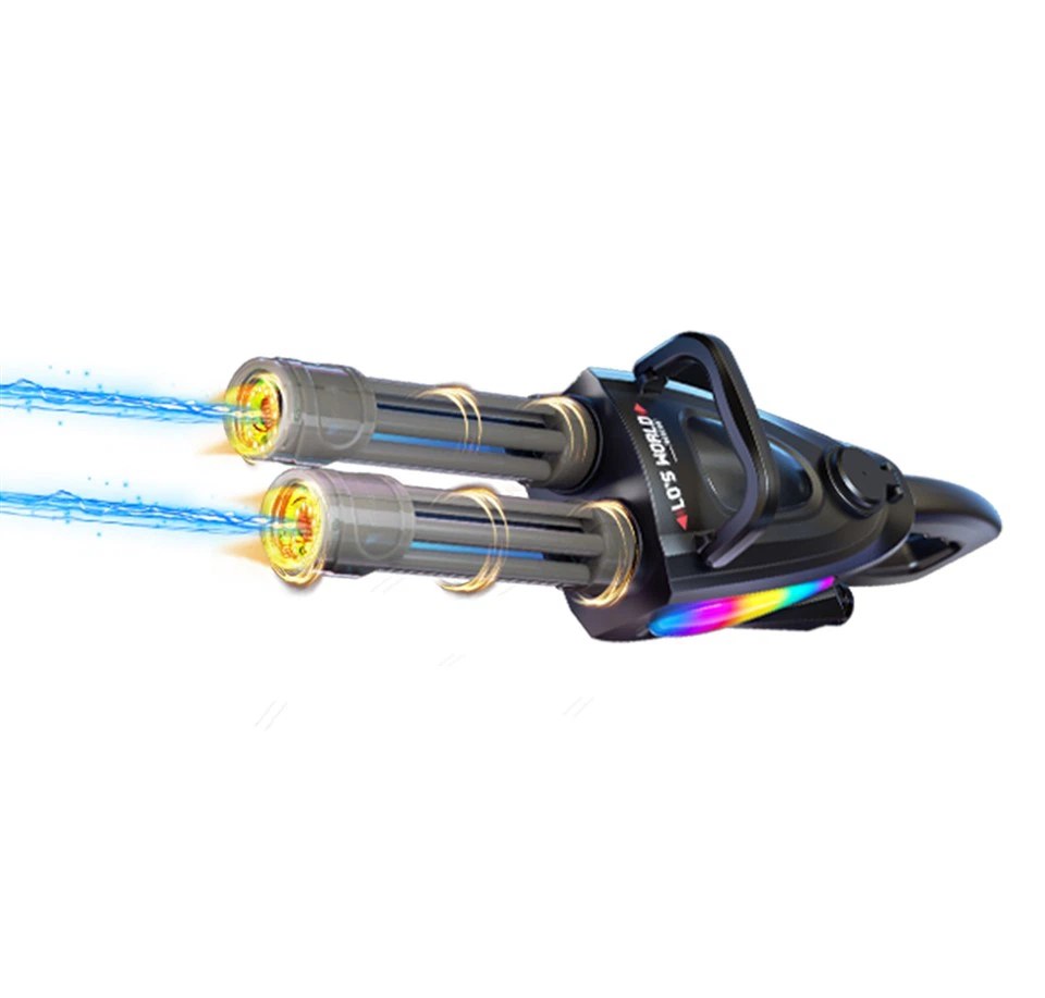 Bulk Luminous Transparent Barrel, Large Capacity, Ultra Long Endurance, Electric Continuous Firing Gatling Water Gun - MOQ 5CTNS