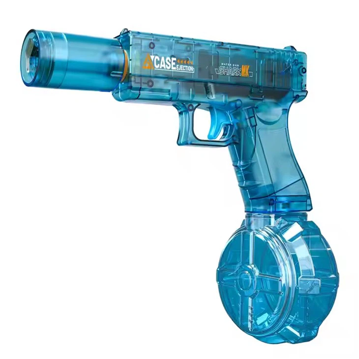 Transparent gun body glowing muzzle electric water gun view 2