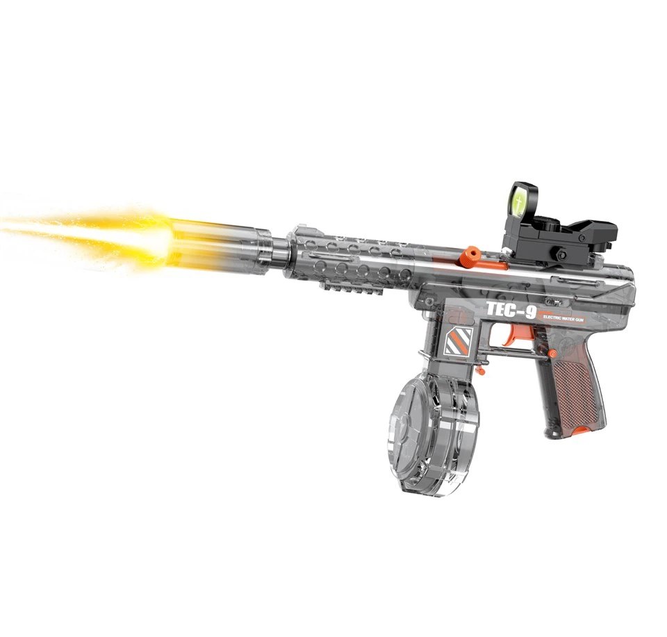 Bulk Transparent Gun Body, Muzzle Emitting Light, Large Capacity Electric Continuous Firing Water Gun - MOQ 5CTNS