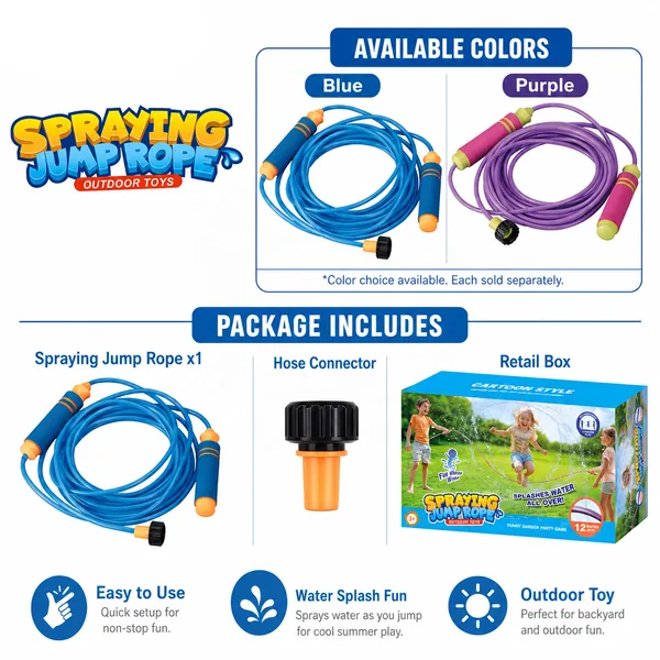 Jumping rope with water spray
