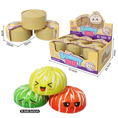 Zebra-Stripe Bun Squishy mit Steamer Display Box