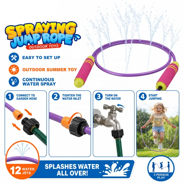 Jumping rope with water spray